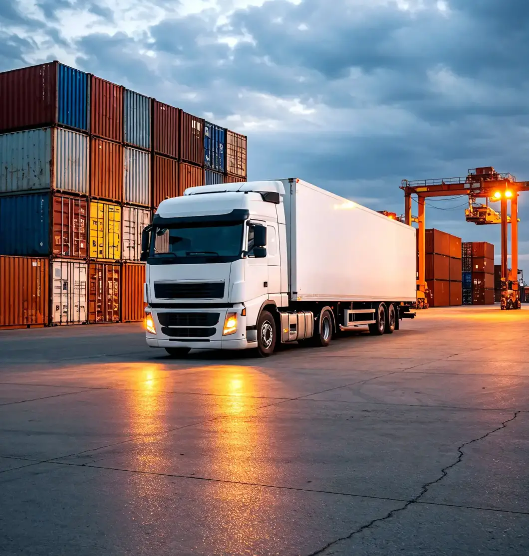 white-semi-trailer-truck-port